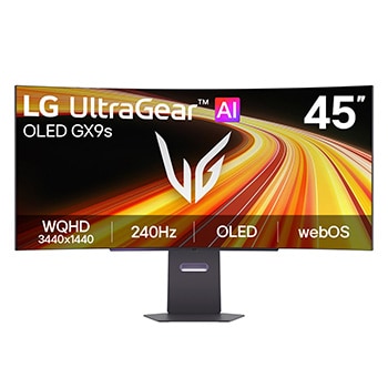 Vue avant de LG UltraGear™ | Gaming 45" OLED WQHD | 240Hz 0,03ms | webOS LG 45GX90SB-B