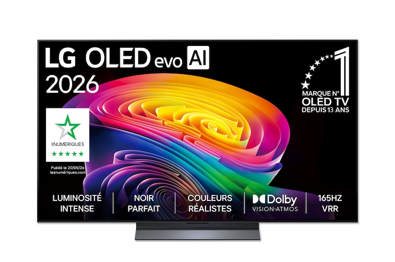Vue avant de 55 pouces (139 cm) | LG OLED evo AI C6 | 4K Smart TV | 2026 LG OLED55C64LA
