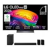 Vue avant de Pack | OLED evo AI C6 55'' (139 cm) 2026 + Barre de son S60T OLED55C64LA.S60T001