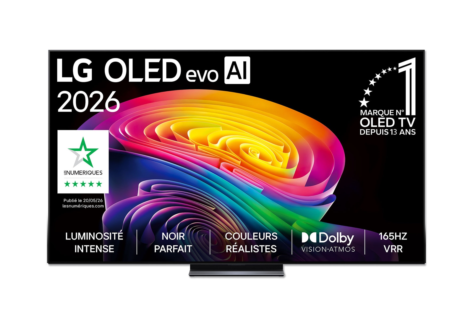 Vue avant de 83 pouces (210 cm) | LG OLED evo AI C6 | 4K Smart TV | 2026 LG OLED83C64LA