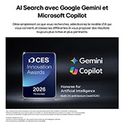 Le badge lauréat des CES Innovation Awards 2026 dans la catégorie Intelligence artificielle reconnaît la recherche Multi-AI avec Google Gemini™ et Microsoft Copilot™.