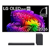 Vue avant de Pack | OLED evo AI G6 55" (139 cm) 2026 + Barre de son SC9S OLED55G66LS.SC9S001
