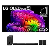 Vue avant de Pack | OLED evo AI G6 55" (139 cm) 2026 + Barre de son S95TR OLED55G66LS.S95T001