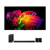 Vue avant de Pack | OLED evo AI W6 77 pouces (195 cm) 2026 + Barre de son S95TR OLED77W69LA.S95T001