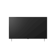 La LG OLED AI B6 présentée en vue avant et latérale met en valeur un écran de 48 pouces avec un écran de 1 070 mm de large, une hauteur globale de 620 mm et une profondeur ultra-fine de 45,9 mm sans pied.