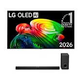 Vue avant de Pack | OLED AI B6 55" (139 cm) 2026 + Barre de son SC9S OLED55B65LA.SC9S001