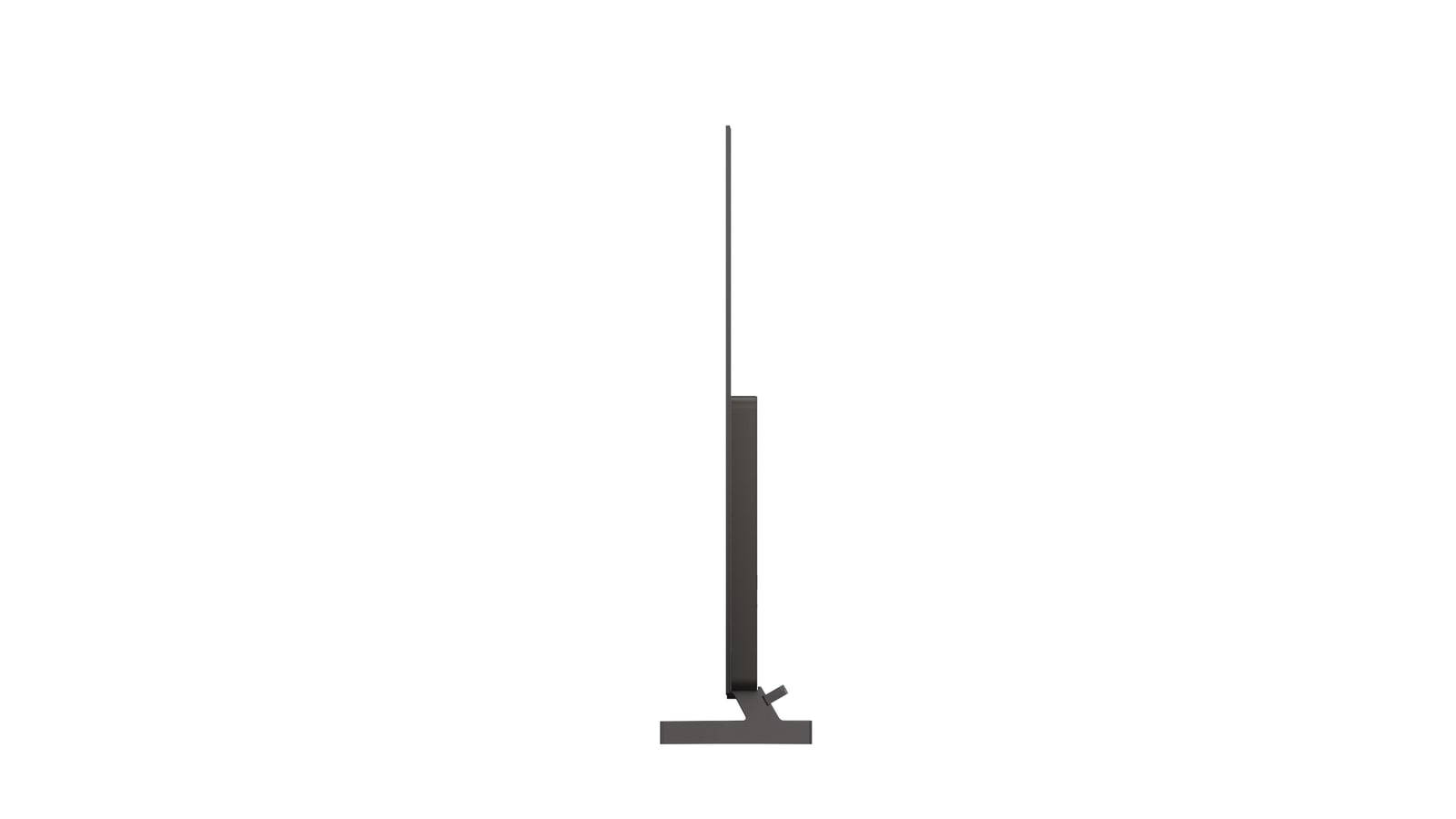 La LG OLED AI B6 présentée en vue avant et latérale met en valeur un écran de 65 pouces avec un écran de 1 449 mm de large, une hauteur globale de 832 mm et une profondeur ultra-fine de 45,9 mm sans pied.