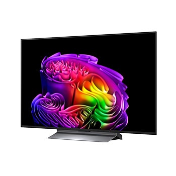 OLED48G6PCA-The front view of the LG OLED evo AI G6, released in 2026, displays an image of layered, multicolored forms, featuring Hyper Radiant Color Tech, Perfect Black & Perfect Color, along with the World’s No.1 OLED TV for 13 Years badge.