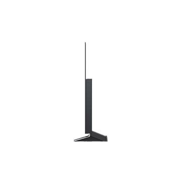 OLED48G6PCA-LG OLED evo AI G6 displays a vivid ocean sunset scene, with a soundbar and speaker positioned below the screen, enhancing a calm and atmospheric living space.