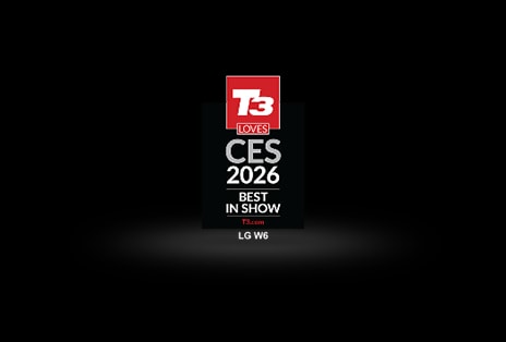 LG OLED evo AI W6 Wallpaper TV is recognized as the T3 CES 2026 Best in Show for its top-tier image quality.