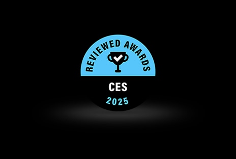 LG OLED evo AI M5 is recognized at Reviewed Awards CES 2025 for its wireless capability that improves picture quality and signal distance.