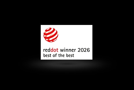 LG OLED evo AI W6 Wallpaper TV is recognized at Red dot Design Award 2026.