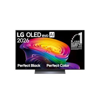 Front view of 48 colos LG OLED evo AI C6 4K Smart TV 2026 OLED48C61LA