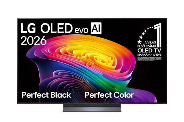 OLED55C61LA LG OLED evo AI C6 55 colos televízió elölnézeti képe