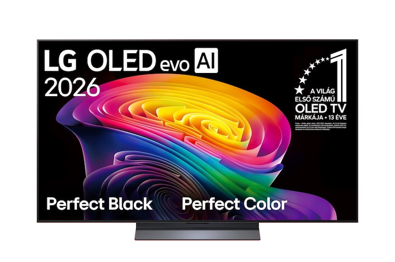 Front view of 55 colos LG OLED evo AI C6 4K Smart TV 2026 OLED55C61LA