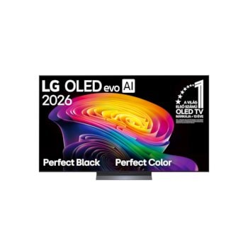 Front view of 65 colos LG OLED evo AI C6 4K Smart TV 2026 OLED65C61LA