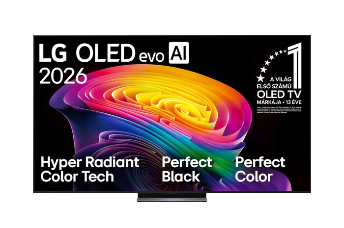 OLED83C61LA 83 colos LG OLED evo AI C6 4K Smart tévé elölnézeti kép