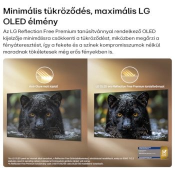 LG OLED evo AI G6 TV minimális tükröződés