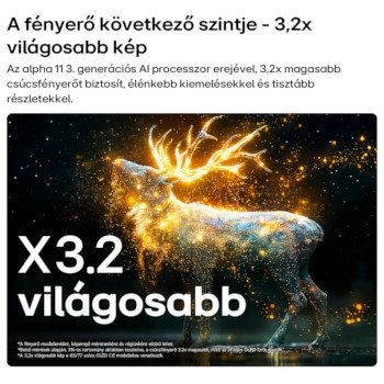 LG OLED evo AI TV Brightness Booster Pro tehcnológiával, sötét jelenetet mutat egy szarvasról lenyűgöző kontraszttal