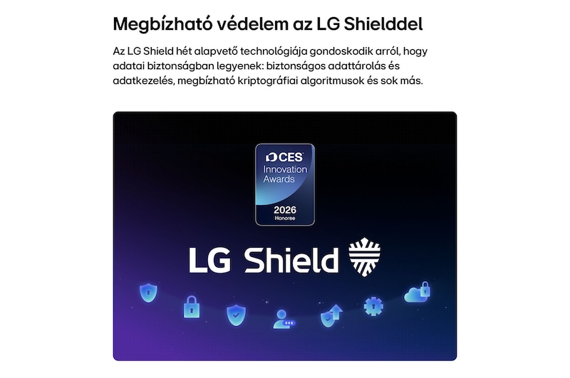 LG Shield embléma: kiemelt webOS védelem, A CES Innovation Awards 2026 díjazottjának jelvénye