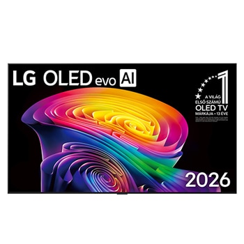 Front view of 55 colos LG OLED evo AI C6 4K Smart TV 2026 OLED55C61LA