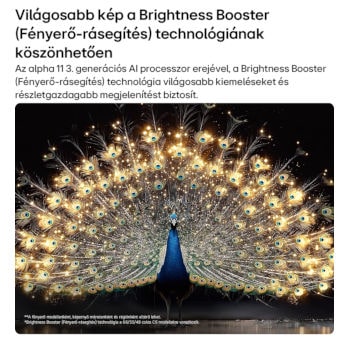 Világosabb kép a Brightness Booster (Fényerő-rásegítés) technológiának köszönhetően LG OLED evo AI C6 Smart tévén.