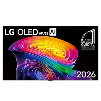Front view of 83 colos LG OLED evo AI C6 4K Smart TV 2026 OLED83C61LA