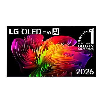 Front view of 77 colos LG OLED evo AI W6 4K Smart TV 2026 OLED77W69LA