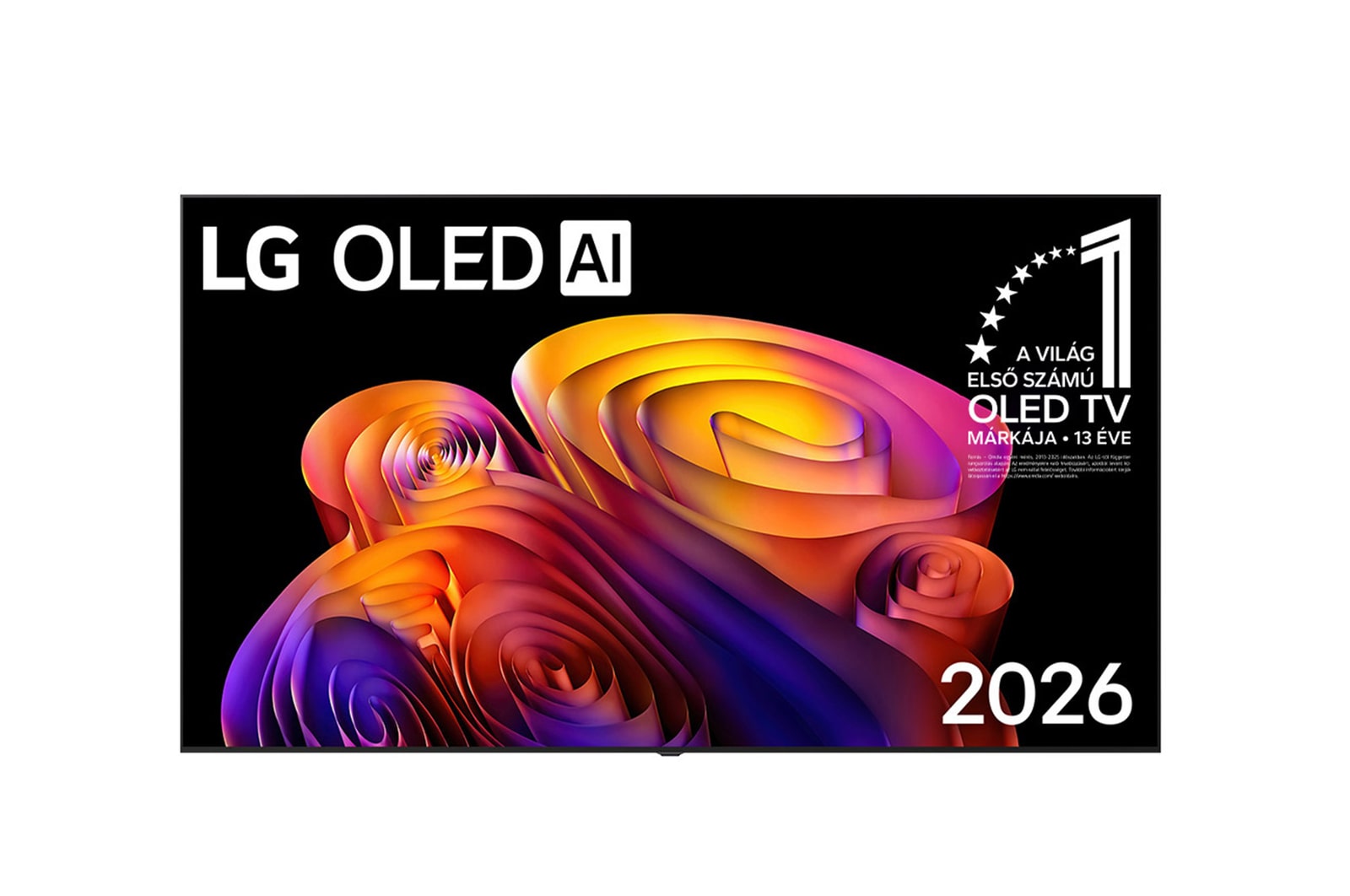 Front view of 77 colos LG OLED AI B6E 4K Smart TV 2026 OLED77B6ELC