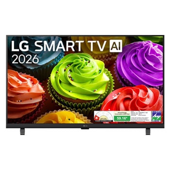 Front view of LG 80cm (32) Smart TV (LB657), α5 Gen9 AI Processor,60Hz Refresh Rate, AI Magic Remote Dolby Atmos, 2026 32LB657BPLA