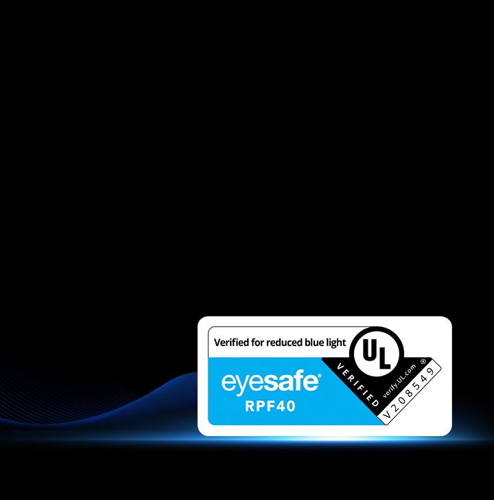 LG Micro RGB evo AI MRGB95 features the Eyesafe RPF 40 certification as verified by UL, indicating verified for reduced blue light performance.	