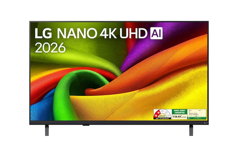 Front view of 108 cm (43) LG NANO 4K UHD AI TV NU870 2026 43NU870BPLA