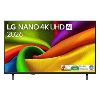 Front view of LG 108cm (43) NANO 4K UHD AI NU870B Smart TV 2026 43NU870BPLA