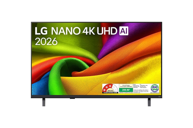Front view of LG 189cm (75) NANO 4K UHD AI NU87 Smart TV 2026 75NU870BPLA