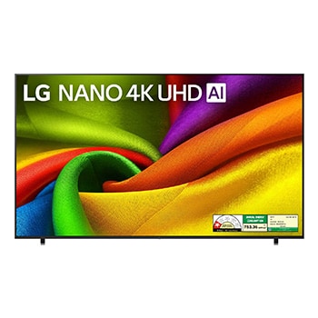 Front view of 248cm (98) LG NANO 4K UHD AI NU885 Smart TV 2026 98NU885BPLB