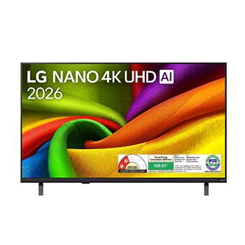 Front view of LG 126cm (50) NANO 4K UHD AI NU875B Smart TV 2026 50NU875BPLA