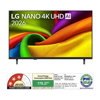 The front view of LG NANO 4K UHD AI NU880B, released in 2026