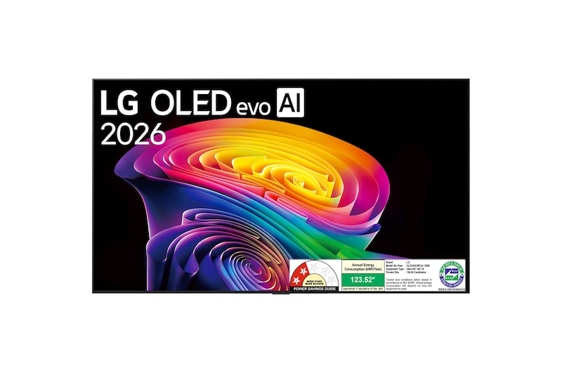 Front view of 106cm (42) LG OLED evo AI C6 4K Smart TV 2026 OLED42C6PLA