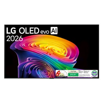 Front view of 139cm (55) LG OLED evo AI C6X 4K Smart TV 2026 OLED55C6XLA