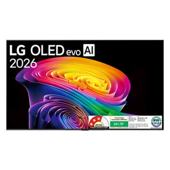 Front view of 164cm (65) LG OLED evo AI C6X 4K Smart TV 2026 OLED65C6XLA