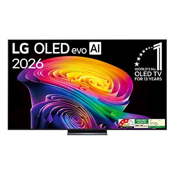 Front view of 164 cm (65) LG OLED evo AI C6 4K Smart TV OLED65C6PLA  with α11 AI Processor Gen3, with Dolby Vision & Atmos 2026 OLED65C6PLA