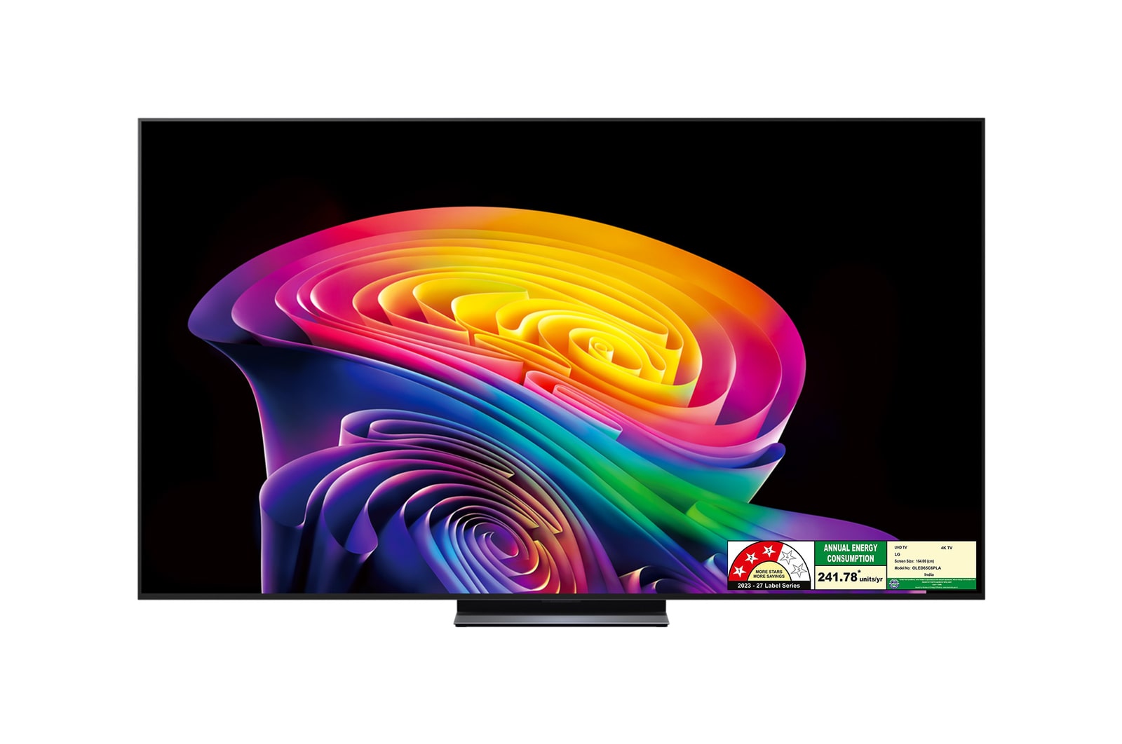 Front view of 164 cm (65) LG OLED evo AI C6 4K Smart TV OLED65C6PLA  with α11 AI Processor Gen3, with Dolby Vision & Atmos 2026 OLED65C6PLA