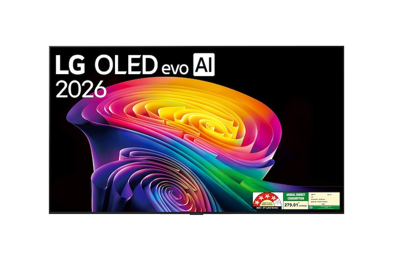 Front view of 195cm (77) LG OLED evo AI C6 4K Smart TV 2026 OLED77C6PLA