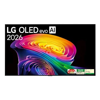 Front view of 195cm (77) LG OLED evo AI C6 4K Smart TV 2026 OLED77C6PLA