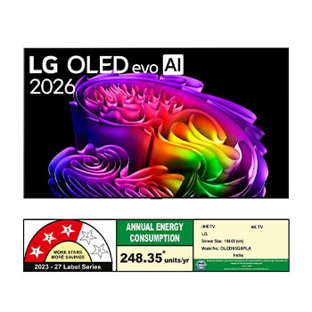 The front view of LG OLED evo AI G6, released in 2026