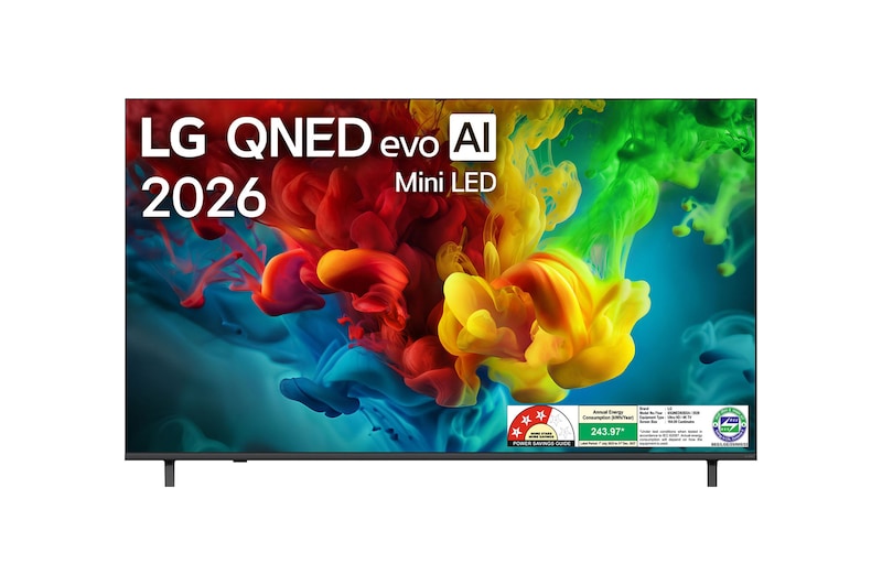 Front view of LG 164cm (65) QNED evo AI QNED82BX Mini LED 4K Smart TV 2026 65QNED82BXA