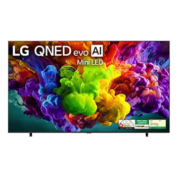 Front view of 292cm (115) LG QNED evo AI Mini LED QNED90 4K Smart TV 2026 115QNED90BL