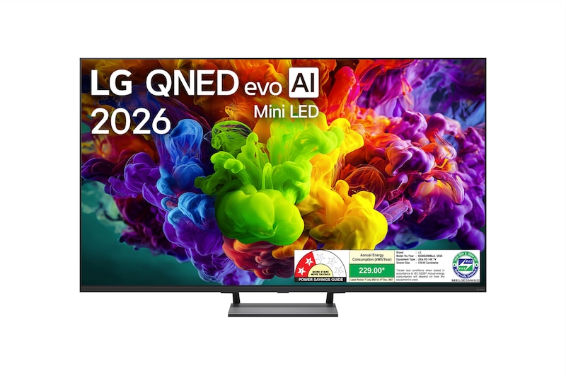 Front view of LG 139cm (55) QNED evo AI QNED90 Mini LED 4K Smart TV 2026 55QNED90BLA