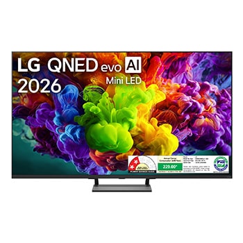 Front view of LG 139cm (55) QNED evo AI QNED90 Mini LED 4K Smart TV 2026 55QNED90BLA