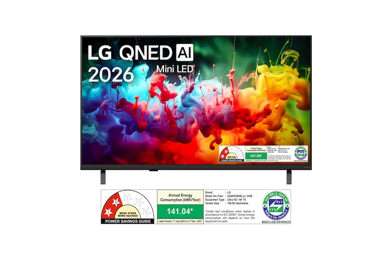 LG QNED TV QNED65 front view
